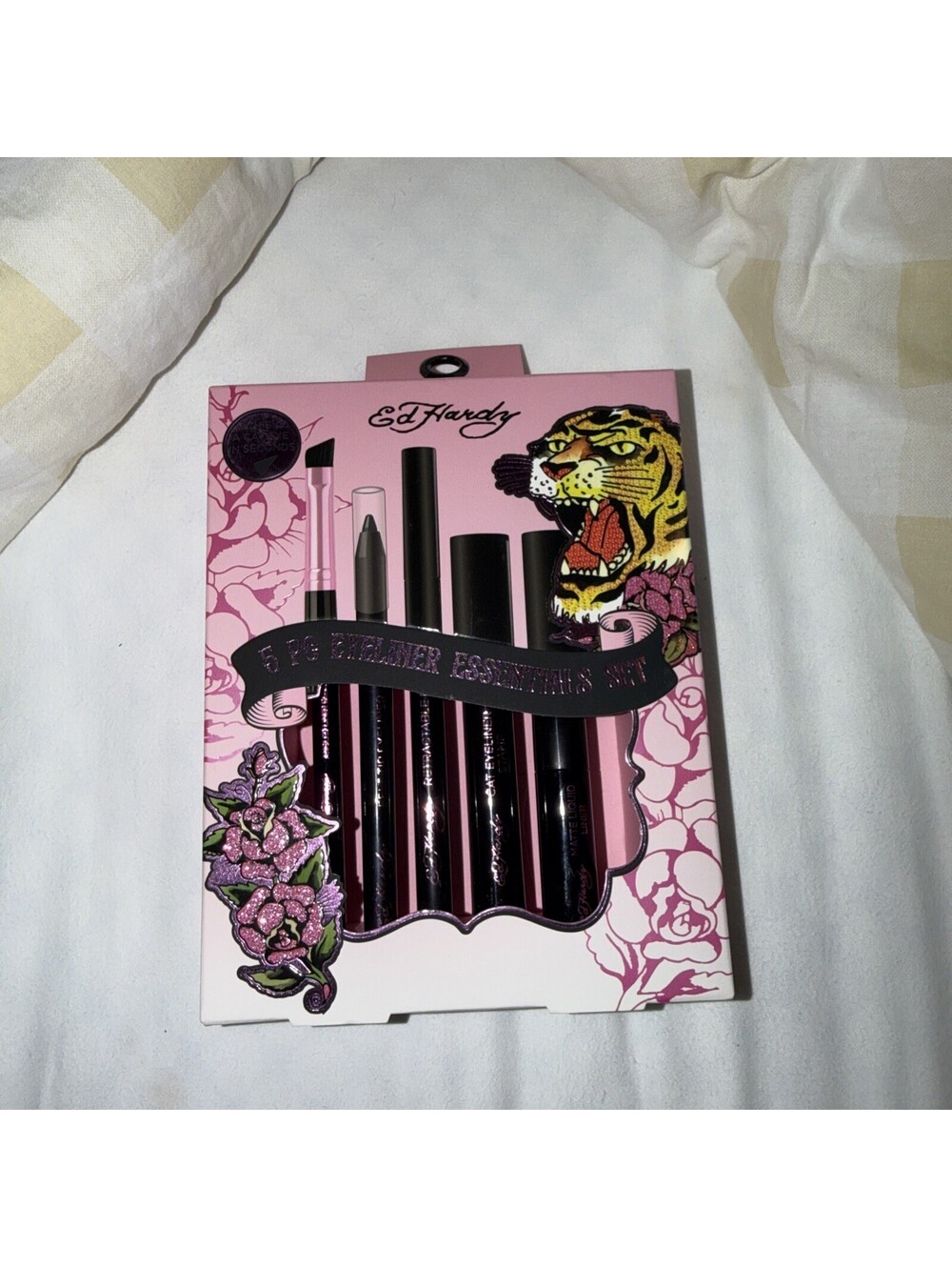Ed Hardy 5PC Eyeliner Essentials Set Black Liquid Pencil Eye Makeup New